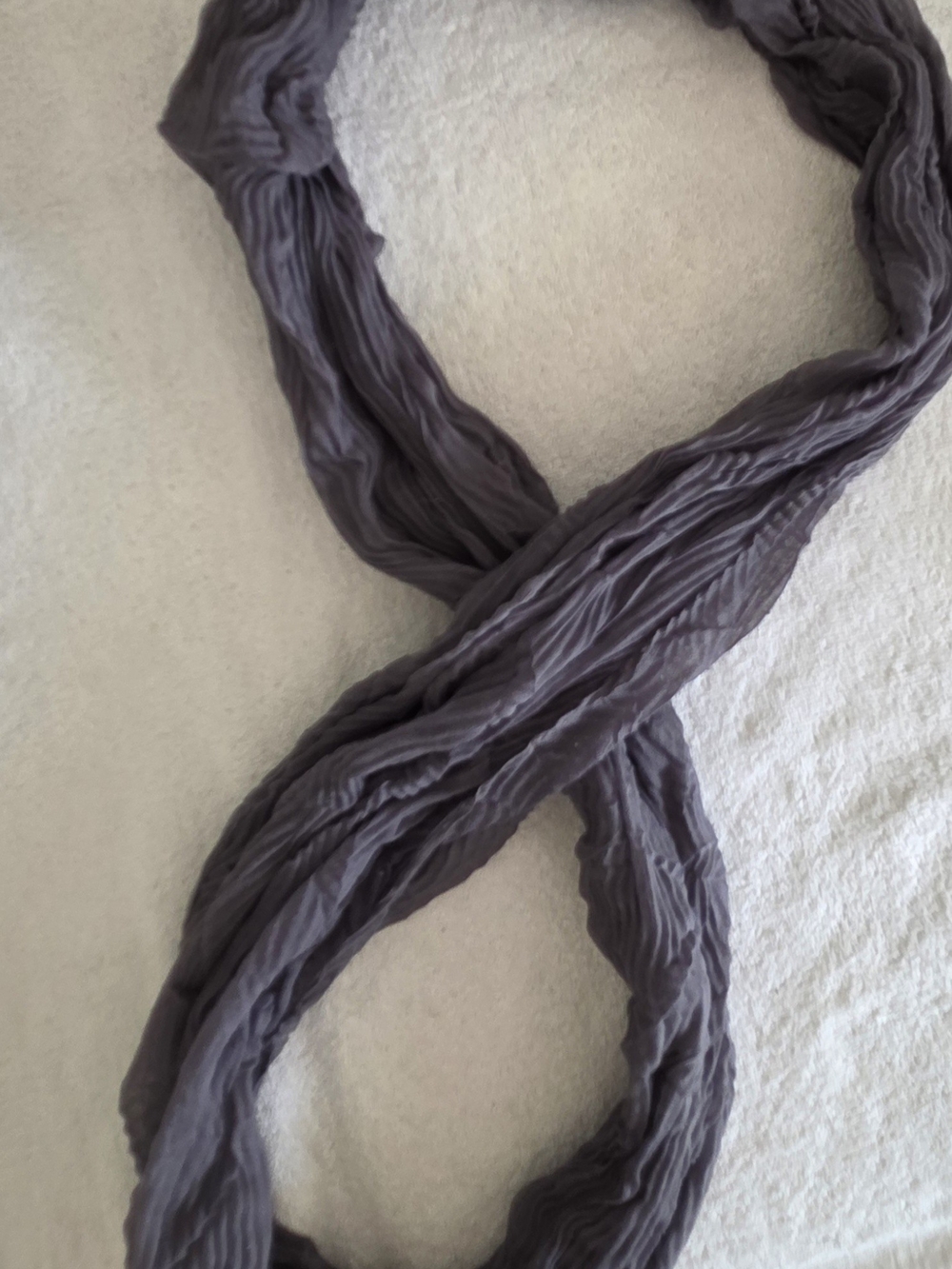 Lightweight Charcoal Grey Crinkle Infinity Scarf - Picture 4 of 5
